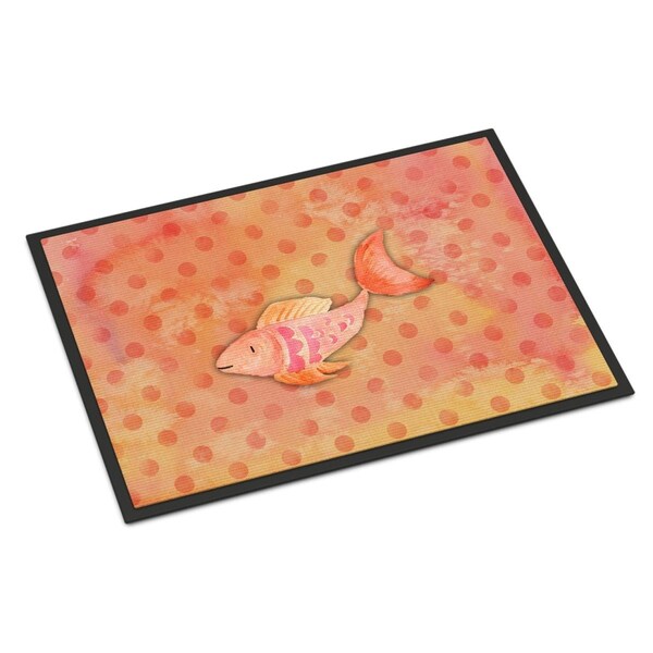 Carolines Treasures 18 x 27 in. Orange Fish Watercolor Indoor or Outdoor Mat BB7387MAT - main
